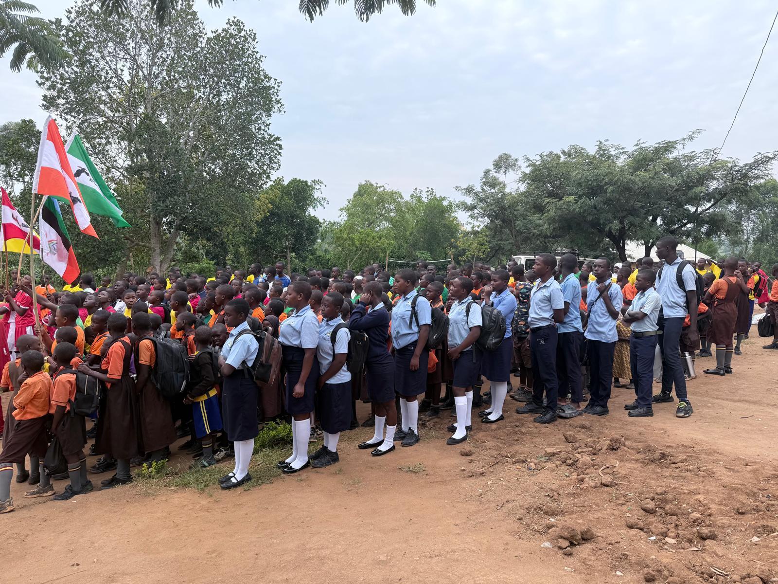 Mission Destiny School students assembled together in Mubende, Uganda